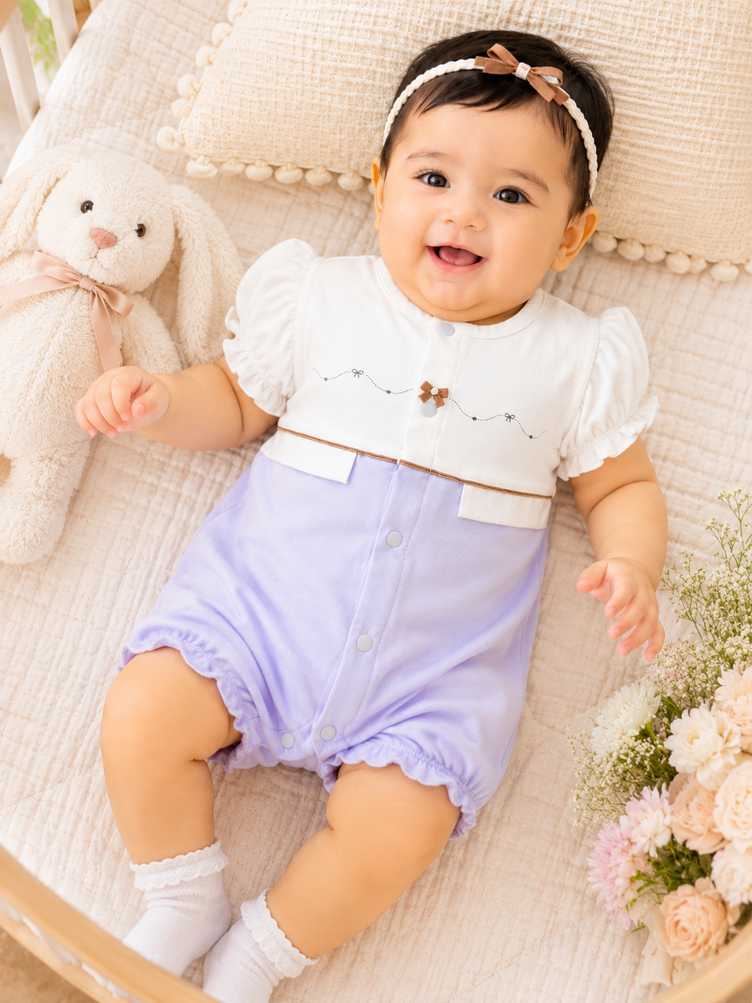 Double Shade Purple White Romper