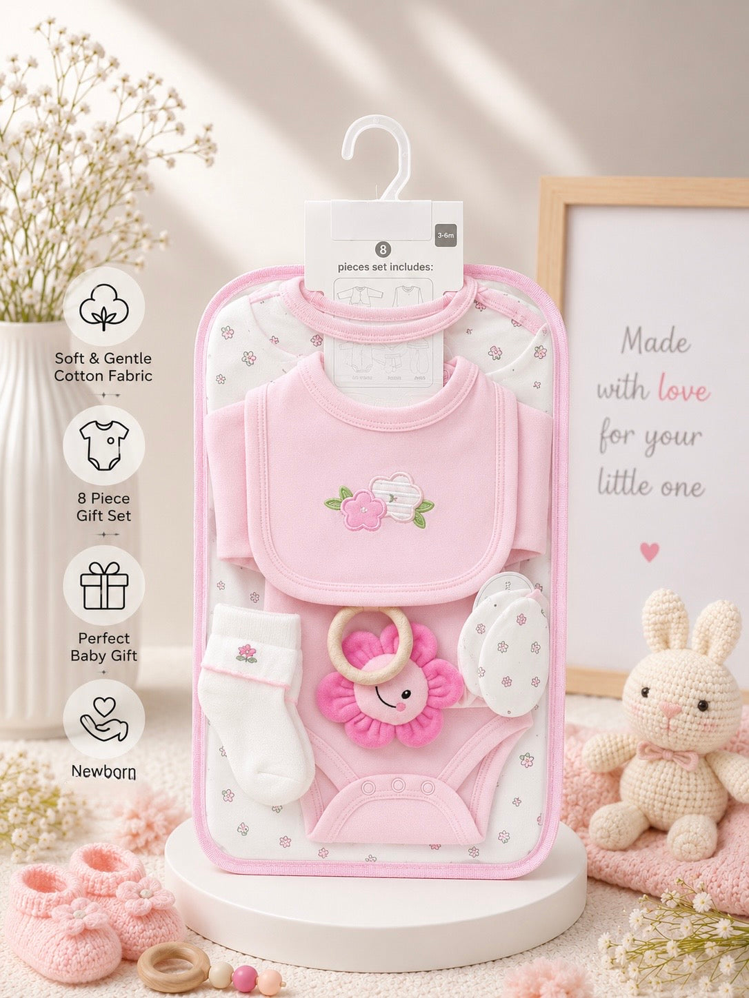 The First Flower Gift Set — 8-Piece Newborn Collection