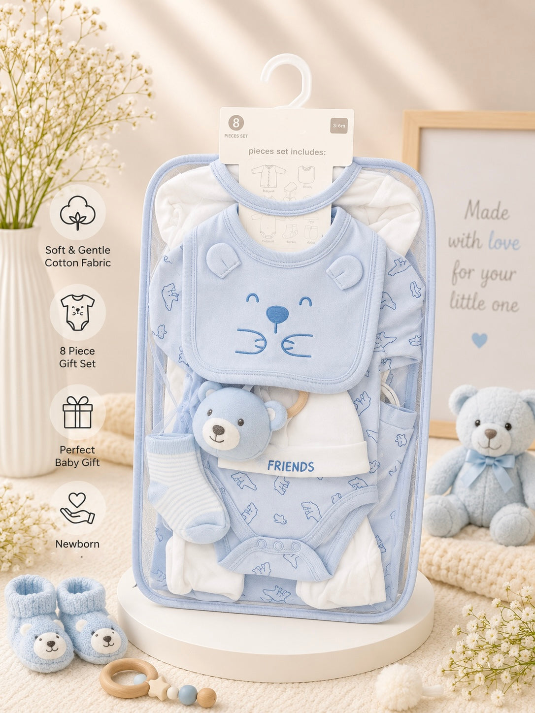 The Cutie Bear Gift Set — 8-Piece Newborn Collection