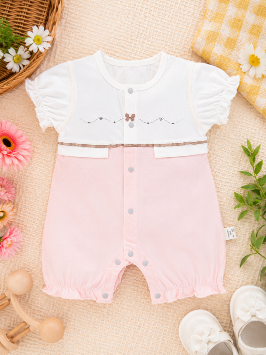Double Shade Pink White Romper